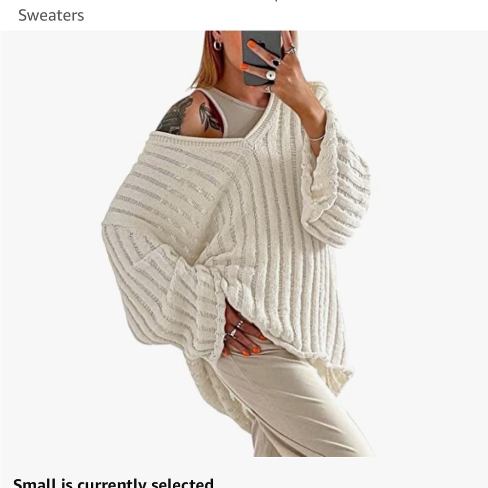 Amazon oversized cream sweater - S